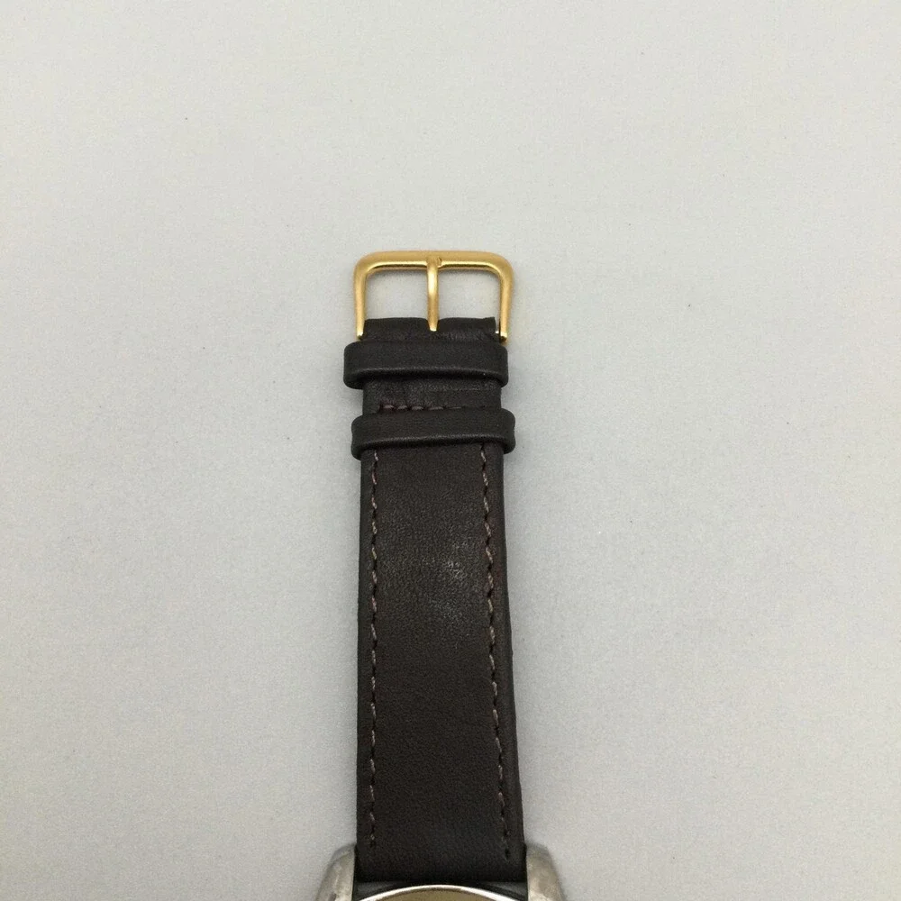 Armitron Mens Watch 38mm Two Tone Leather Strap Day Date 165FT New Battery